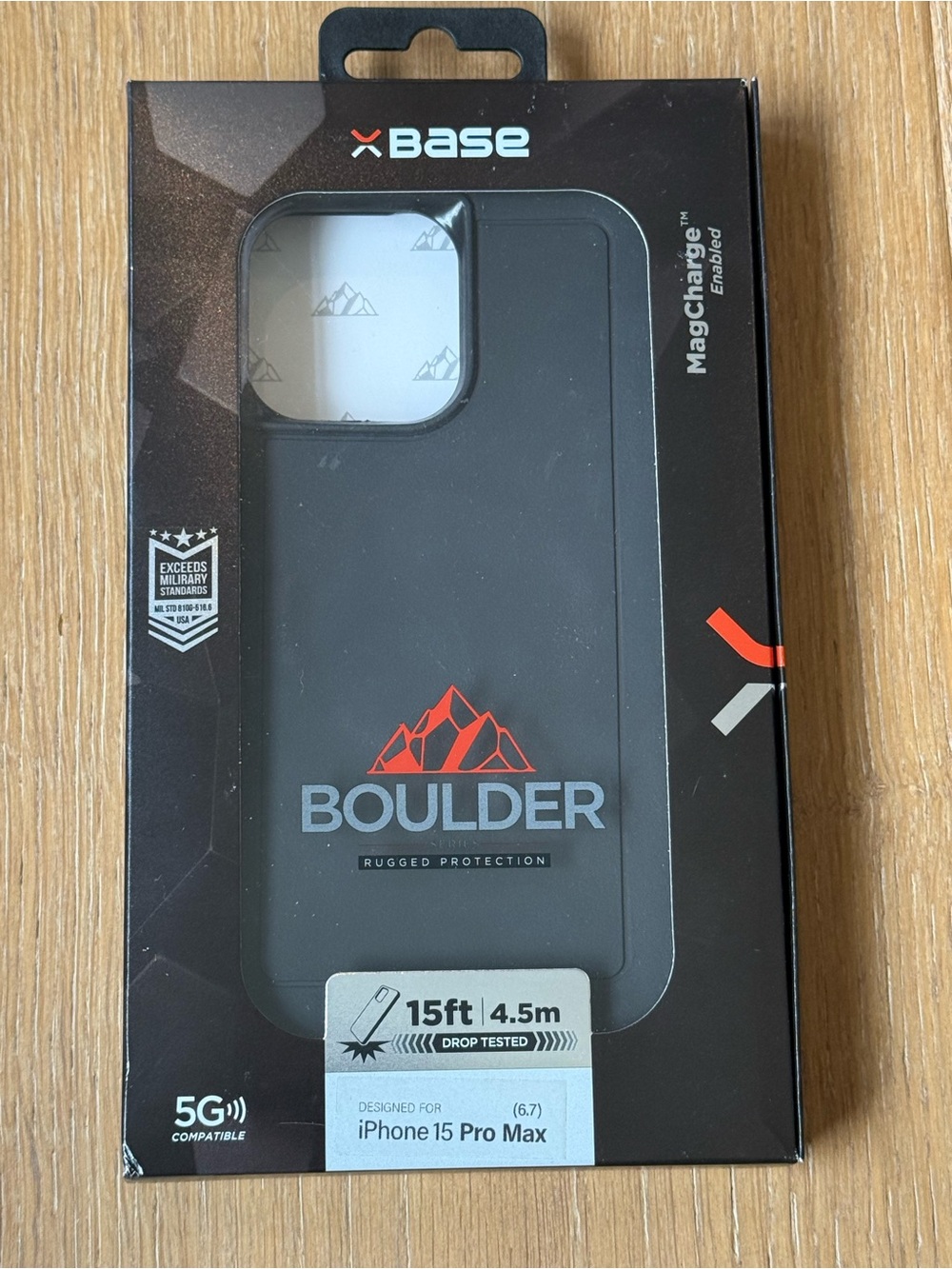 New xBase Boulder Rugged Protection Case for iPhone 15 Pro Max 6.7 Black case